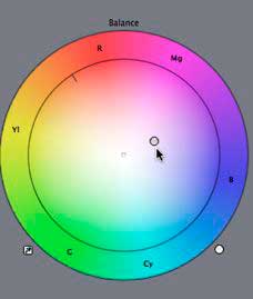 Final Cut Pro 6: balance wheel center dot
