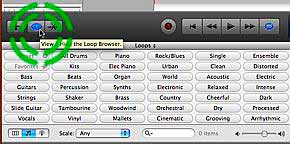 GarageBand 4: Loop Browser Button
