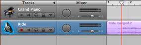 GarageBand 4: merged purple track