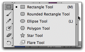 Illustrator CS6 shape tool choices 