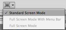 Photoshop CS4 Screen Mode Button Options