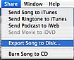 GarageBand - export song to disk