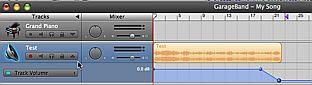 GarageBand - volume adjustments