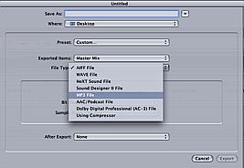 Sountrack Pro - export as MP3