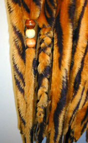 Close-up of Fake Fur Tiger Poncho