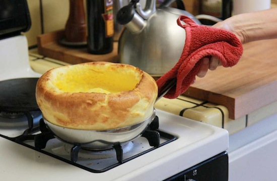 Dutch Baby Pancake right after leaving the oven.