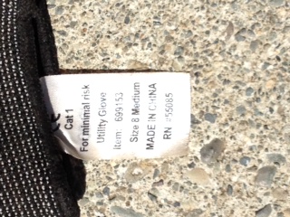 gift from cat: label from a single glove